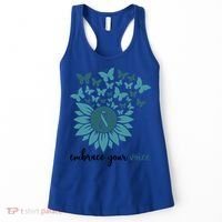 Embrace Your Voice Sexual Assault Awareness Sunflower Ribbon Great Gift Women's Tank Top thumb 0