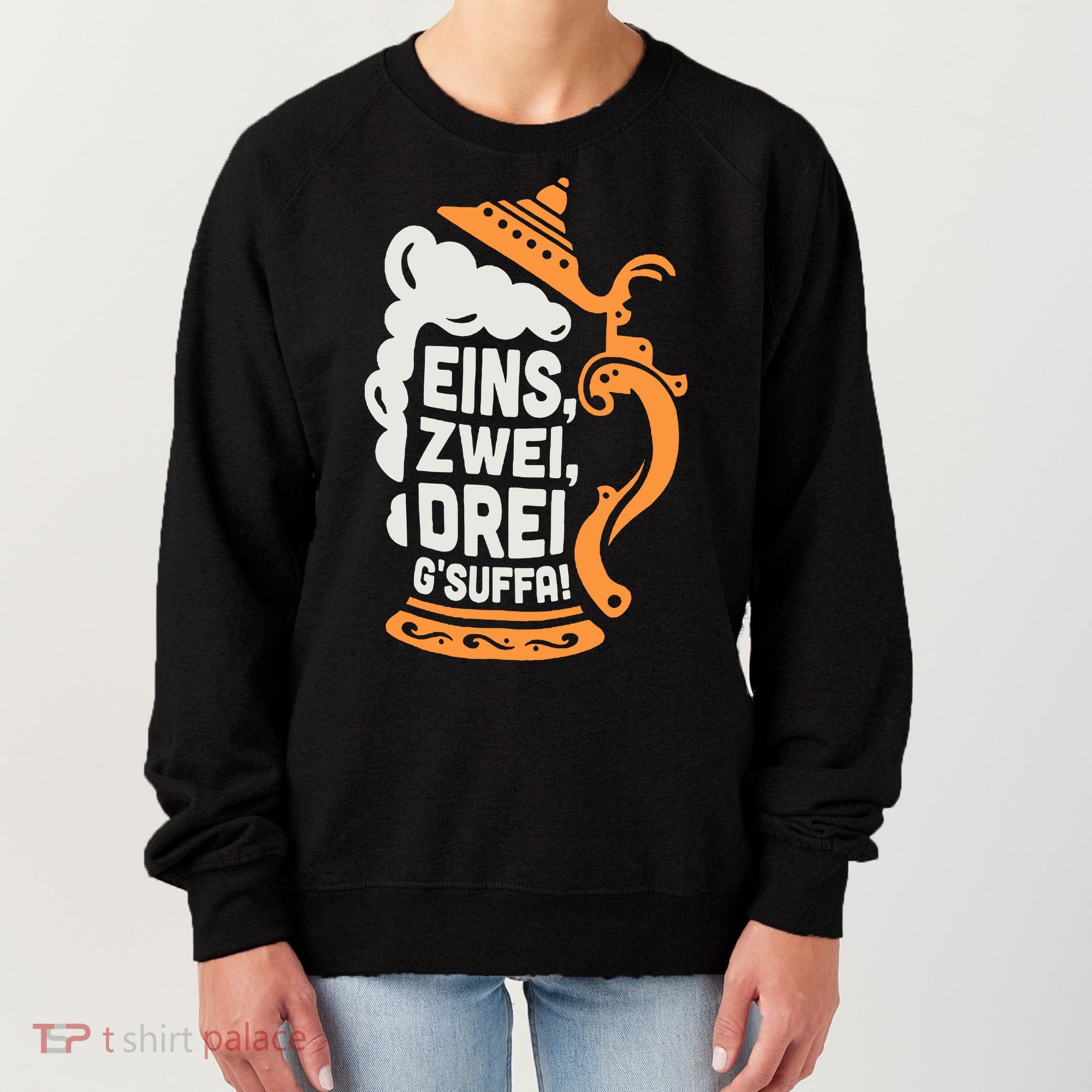 Eins Zwei Drei Gsuffa Bottoms Up Oktoberfest Prost Funny Beer Women's Sweatshirt