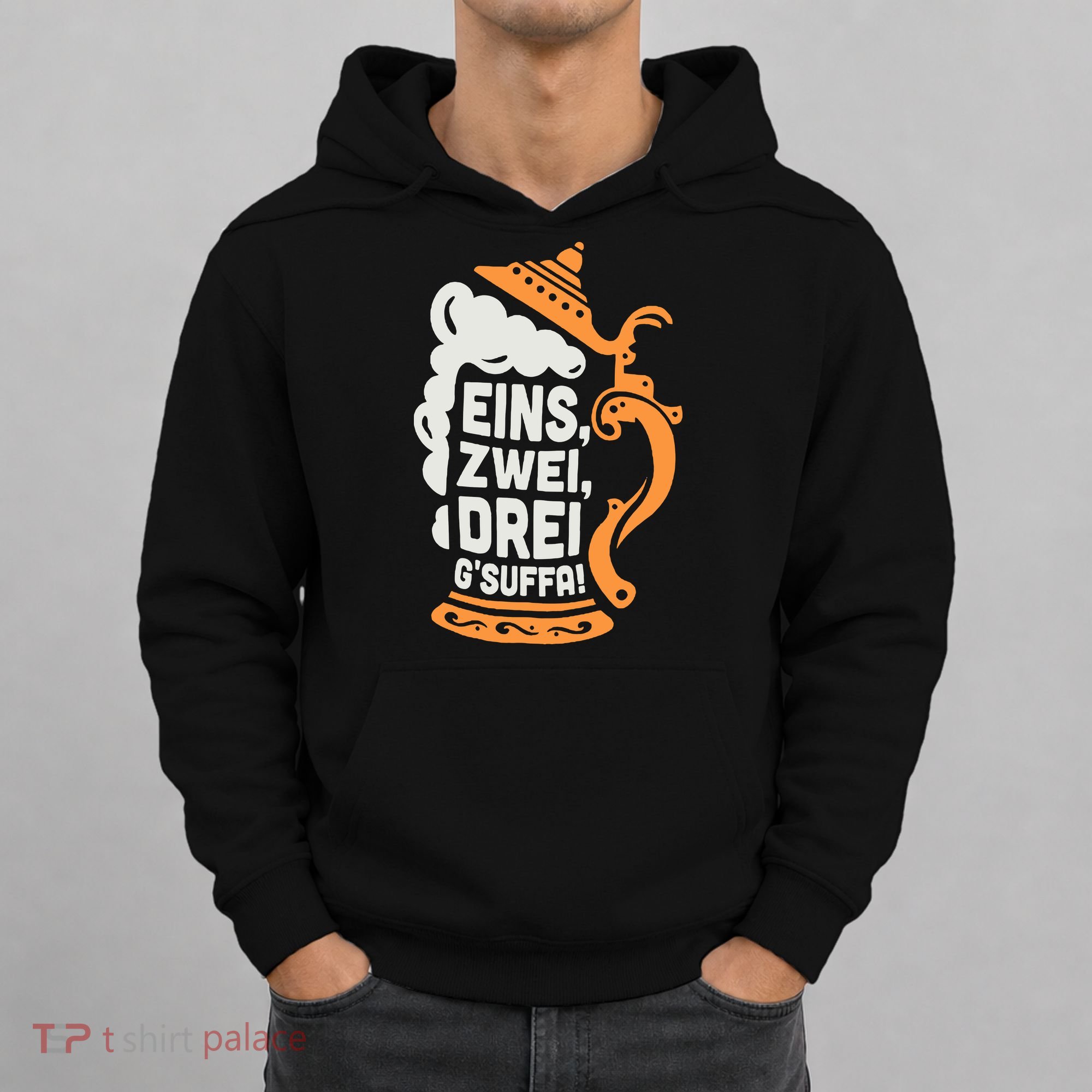 Eins Zwei Drei Gsuffa Bottoms Up Oktoberfest Prost Funny Beer Hoodie
