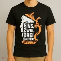 Eins Zwei Drei Gsuffa Bottoms Up Oktoberfest Prost Funny Beer T-Shirt thumb 3