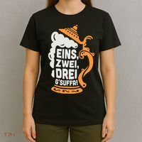 Eins Zwei Drei Gsuffa Bottoms Up Oktoberfest Prost Funny Beer T-Shirt thumb 4