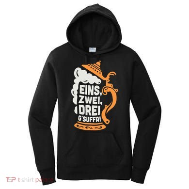 Eins Zwei Drei Gsuffa Bottoms Up Oktoberfest Prost Funny Beer Women's Hoodie