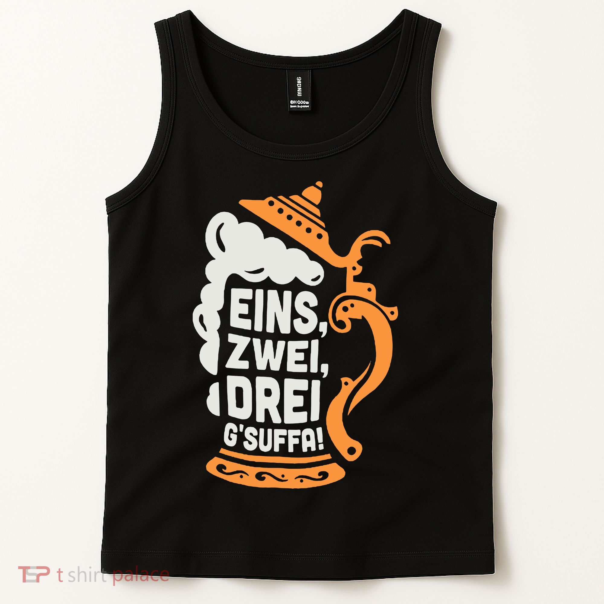 Eins Zwei Drei Gsuffa Bottoms Up Oktoberfest Prost Funny Beer Tank Top