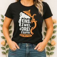 Eins Zwei Drei Gsuffa Bottoms Up Oktoberfest Prost Funny Beer Women's T-Shirt thumb 2