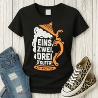 Eins Zwei Drei Gsuffa Bottoms Up Oktoberfest Prost Funny Beer Women's T-Shirt thumb 3