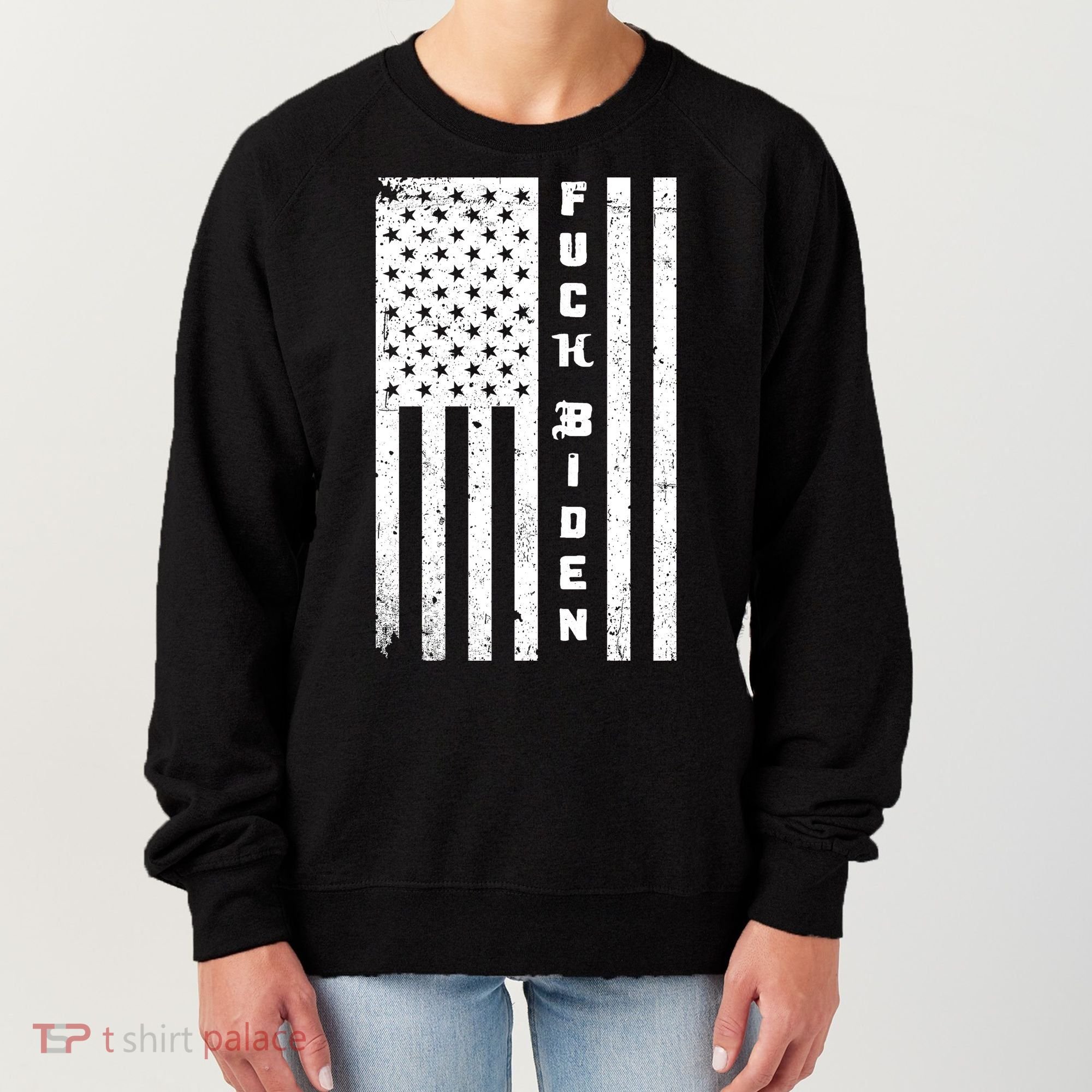 F--ck Biden American Flag Women's Sweatshirt