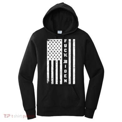 F--ck Biden American Flag Women's Hoodie