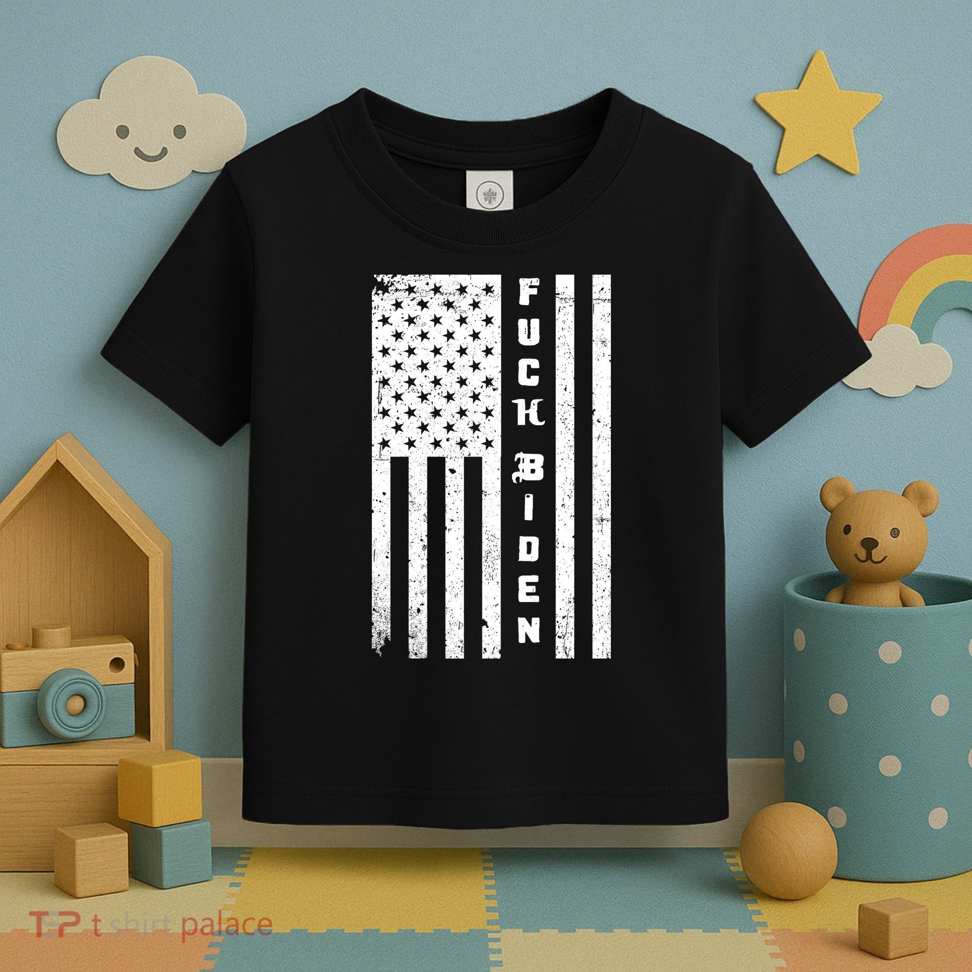 F--ck Biden American Flag Toddler T-Shirt