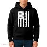 F--ck Biden American Flag Kids Hoodie thumb 4
