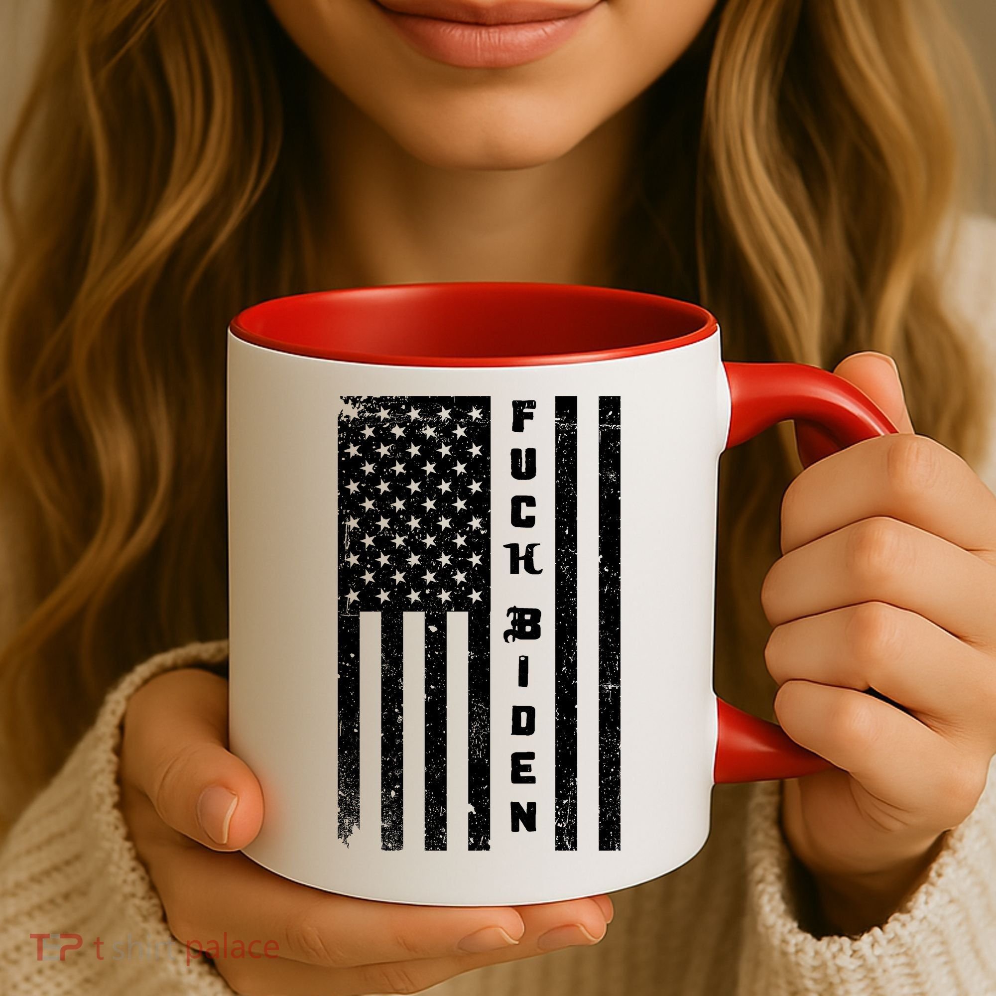 F--ck Biden American Flag Coffee Mug