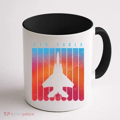 F-15 Eagle Jet Fighter Retro Coffee Mug back