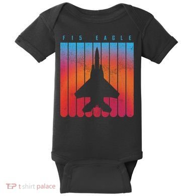 F-15 Eagle Jet Fighter Retro Baby Bodysuit