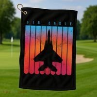 F-15 Eagle Jet Fighter Retro Golf Towel thumb 1