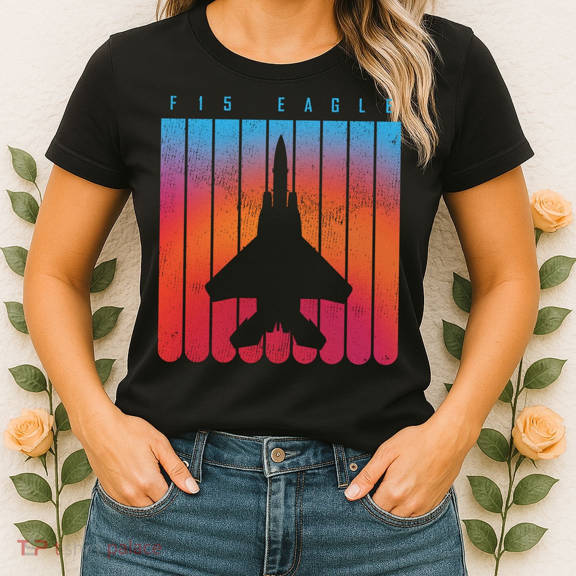 F-15 Eagle Jet Fighter Retro Women's T-Shirt
