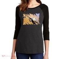 F-16 Fighter Jet Women's Tri-Blend 3/4-Sleeve Raglan Shirt thumb 2