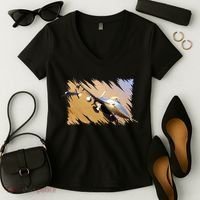 F-16 Fighter Jet Women's V-Neck T-Shirt thumb 2