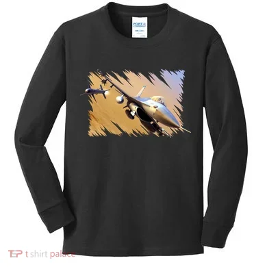 F-16 Fighter Jet Kids Long Sleeve Shirt