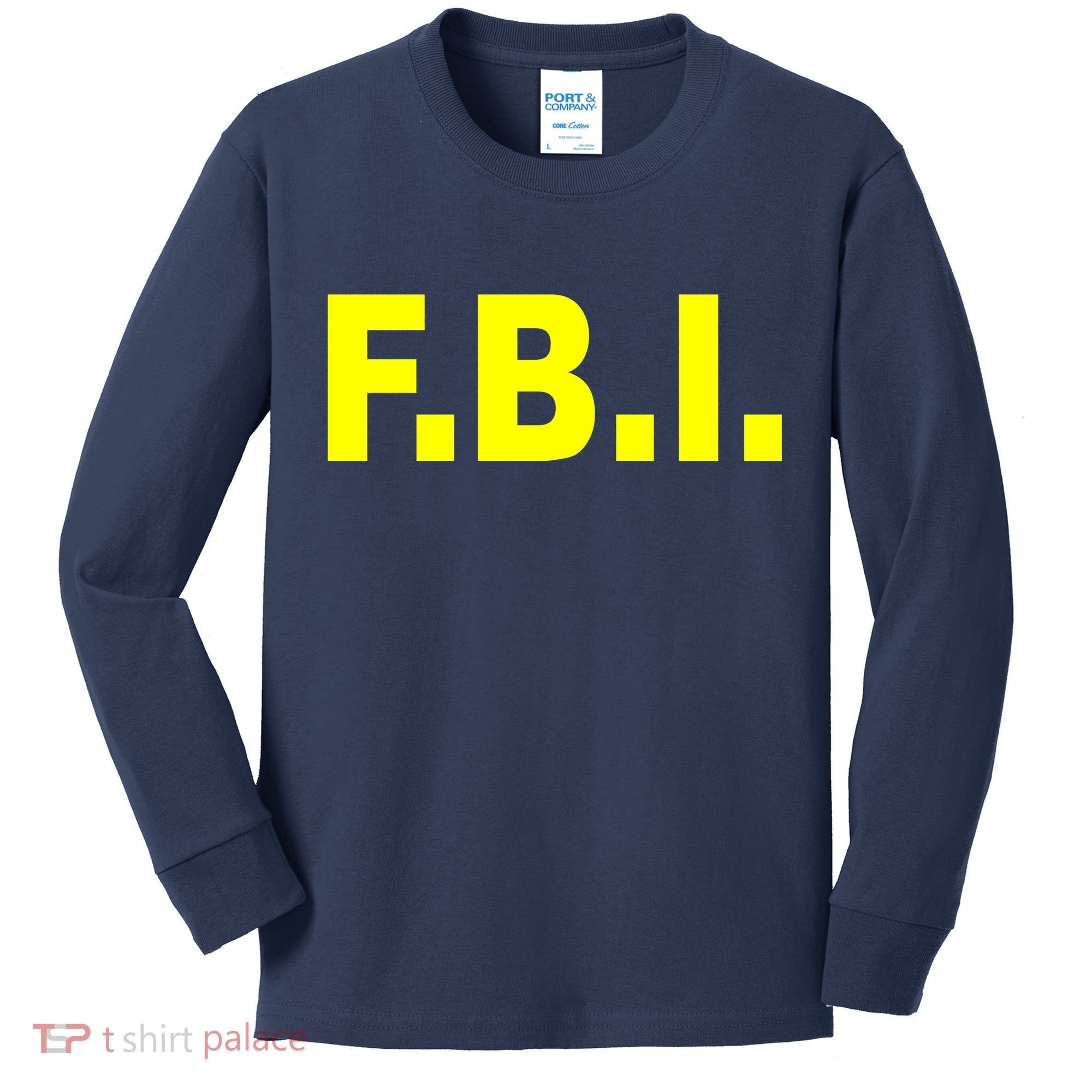 F.B.I FBI Federal Agent Logo Kids Long Sleeve Shirt