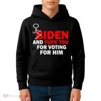 F Biden And Fu*k You For Voting For Him Kids Hoodie thumb 4