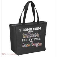 F-Bomb Mom With Tattoos and Thick Thighs Tote Bag thumb 2