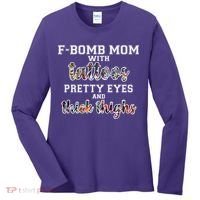 F-Bomb Mom With Tattoos and Thick Thighs Women's Long Sleeve Shirt thumb 0