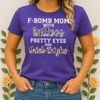 F-Bomb Mom With Tattoos and Thick Thighs Women's T-Shirt thumb 2