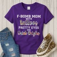 F-Bomb Mom With Tattoos and Thick Thighs Women's T-Shirt thumb 3