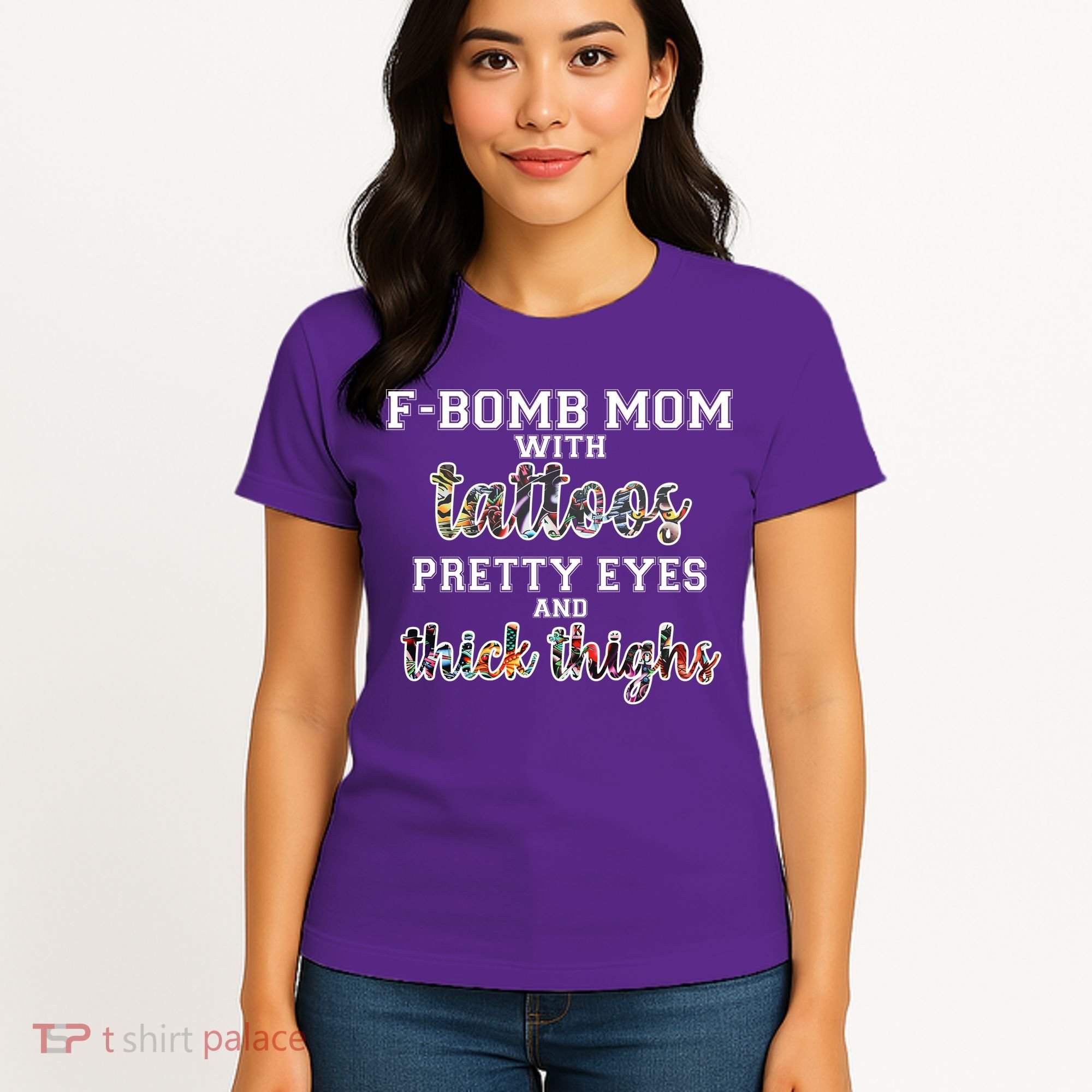 F-Bomb Mom With Tattoos and Thick Thighs Women's T-Shirt