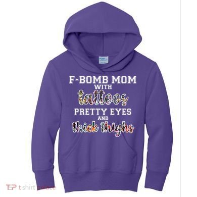 F-Bomb Mom With Tattoos and Thick Thighs Kids Hoodie