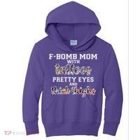 F-Bomb Mom With Tattoos and Thick Thighs Kids Hoodie thumb 0