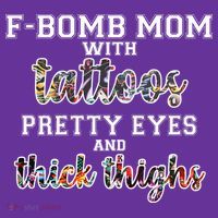F-Bomb Mom With Tattoos and Thick Thighs Kids Hoodie thumb 2