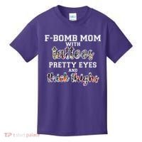 F-Bomb Mom With Tattoos and Thick Thighs Kids T-Shirt thumb 0