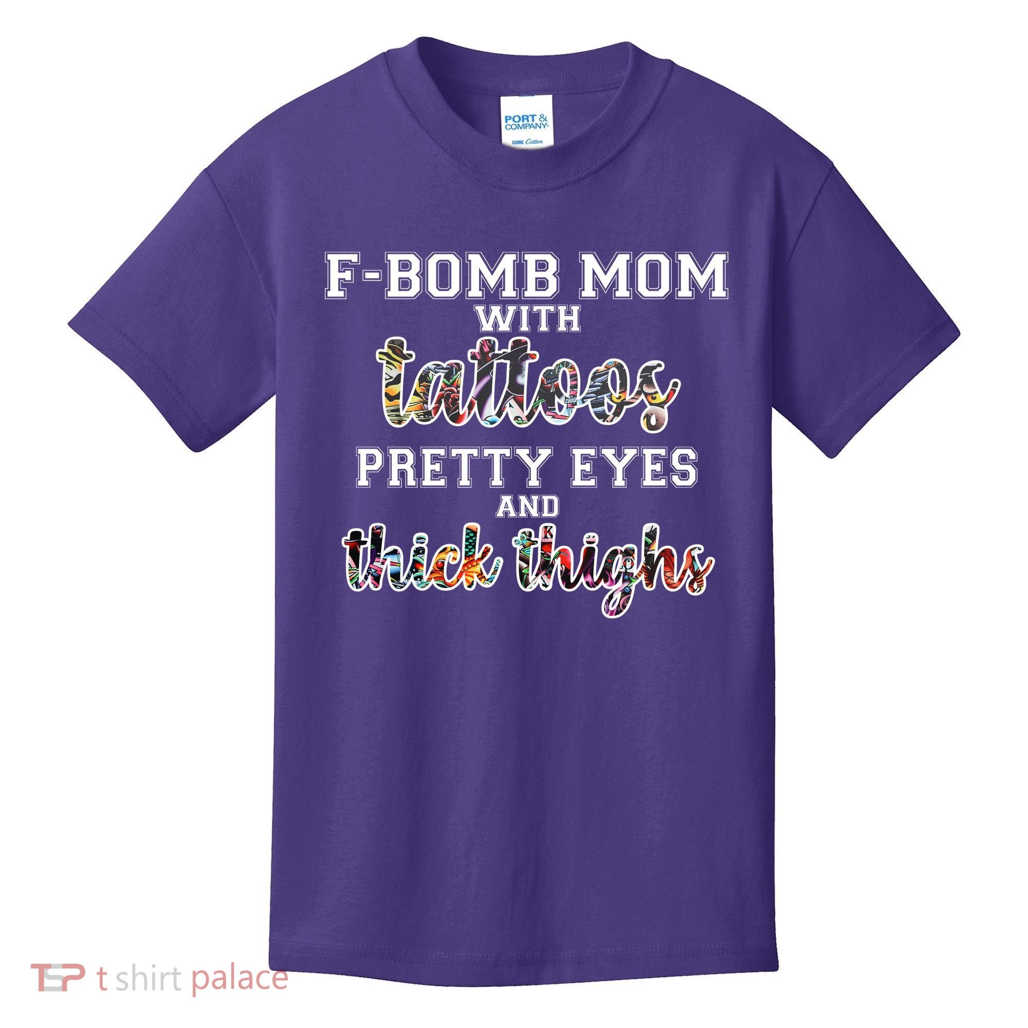 F-Bomb Mom With Tattoos and Thick Thighs Kids T-Shirt