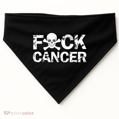 F Cancer Crossbone Skeleton USA-Made Doggie Bandana