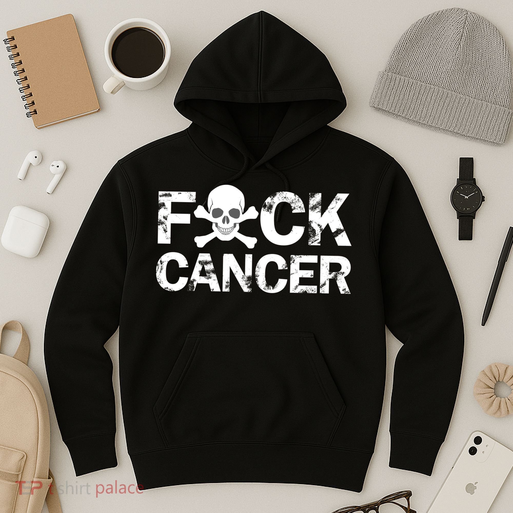 F Cancer Crossbone Skeleton Hoodie