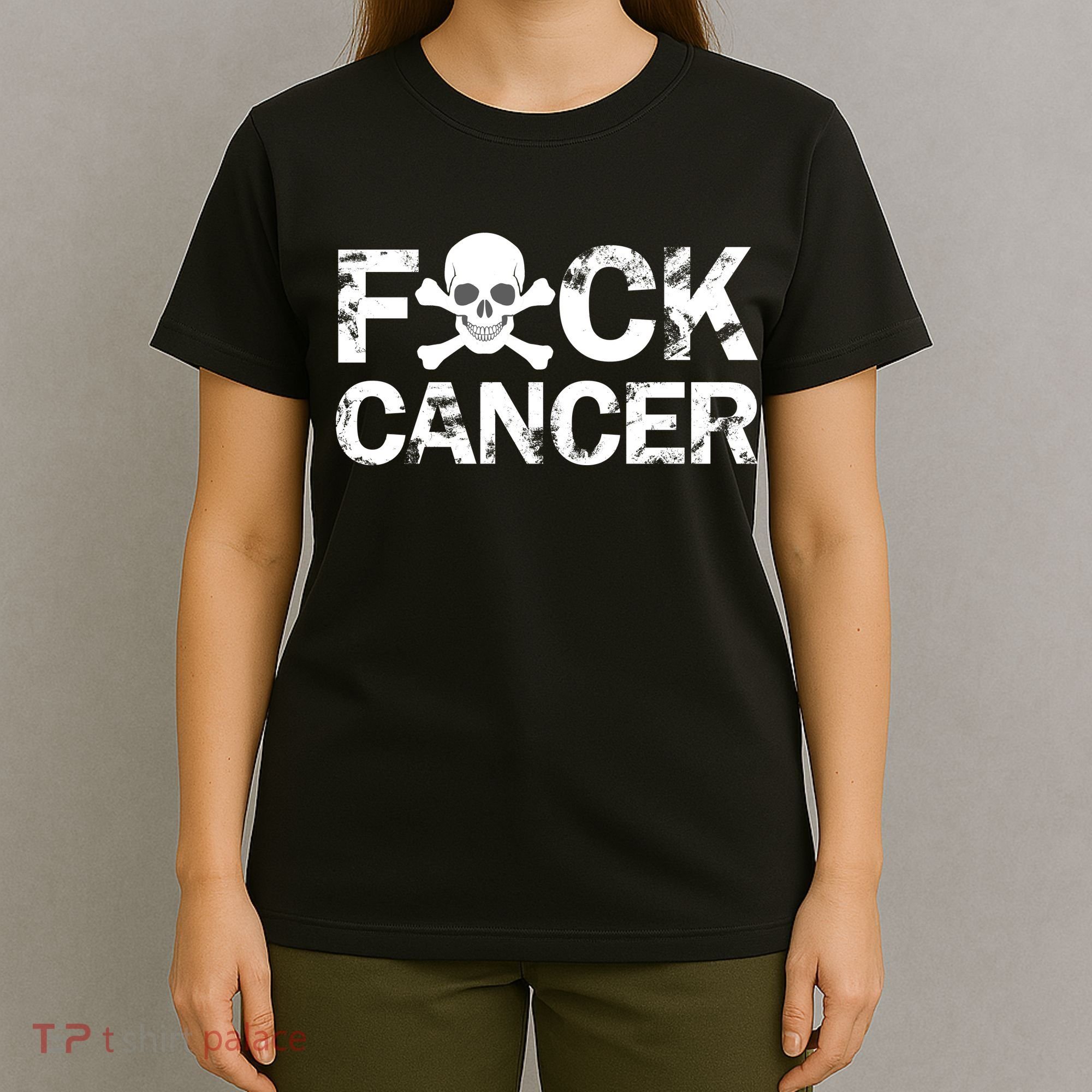 F Cancer Crossbone Skeleton T-Shirt