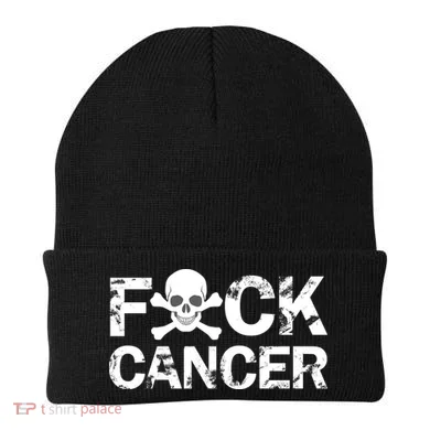 F Cancer Crossbone Skeleton Beanie