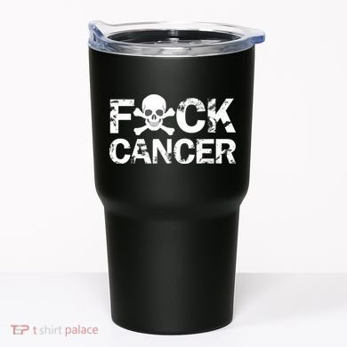 F Cancer Crossbone Skeleton Tumbler