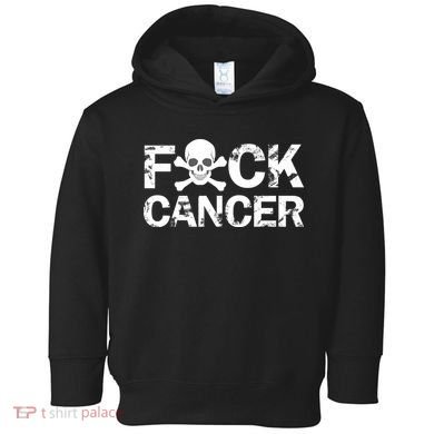 F Cancer Crossbone Skeleton Toddler Hoodie