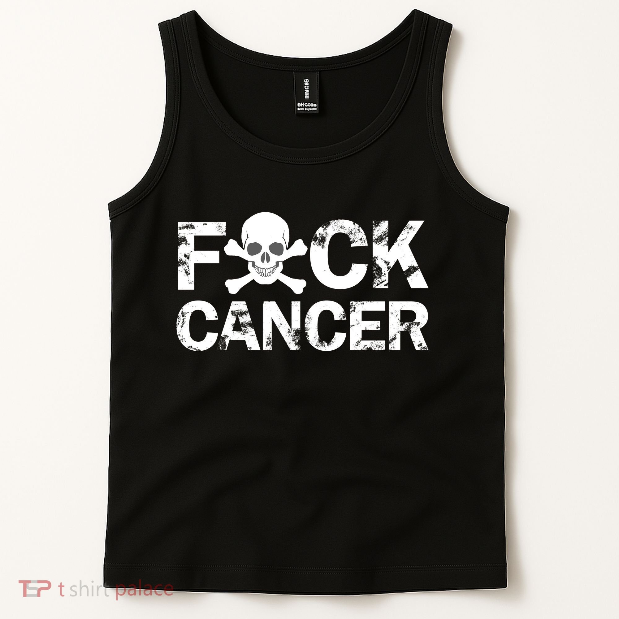 F Cancer Crossbone Skeleton Tank Top