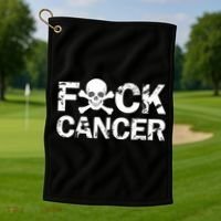 F Cancer Crossbone Skeleton Golf Towel thumb 1