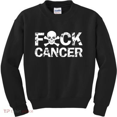 F Cancer Crossbone Skeleton Kids Sweatshirt