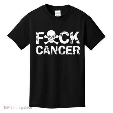 F Cancer Crossbone Skeleton Kids T-Shirt