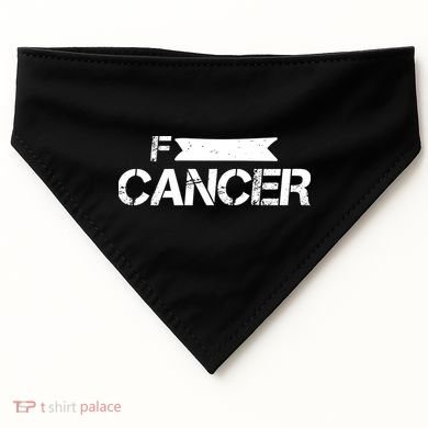 F Cancer Simple Logo USA-Made Doggie Bandana
