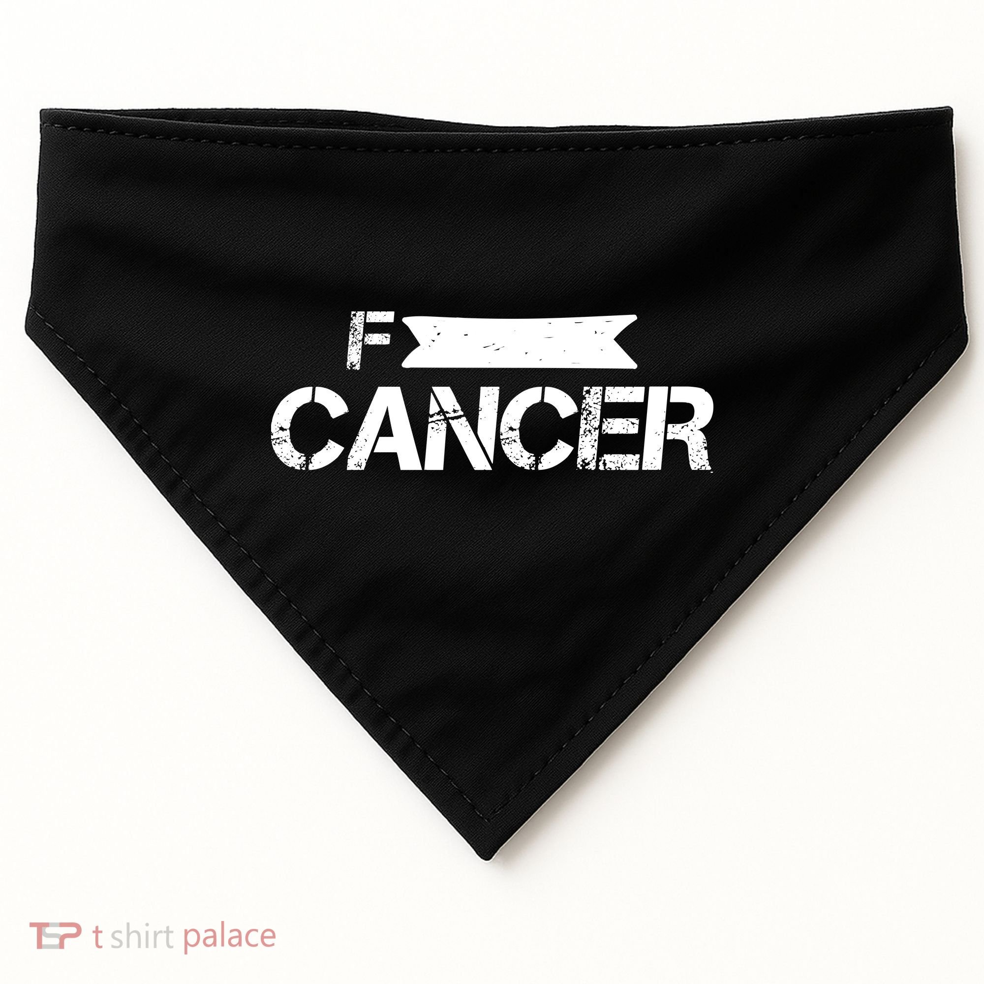 F Cancer Simple Logo USA-Made Doggie Bandana