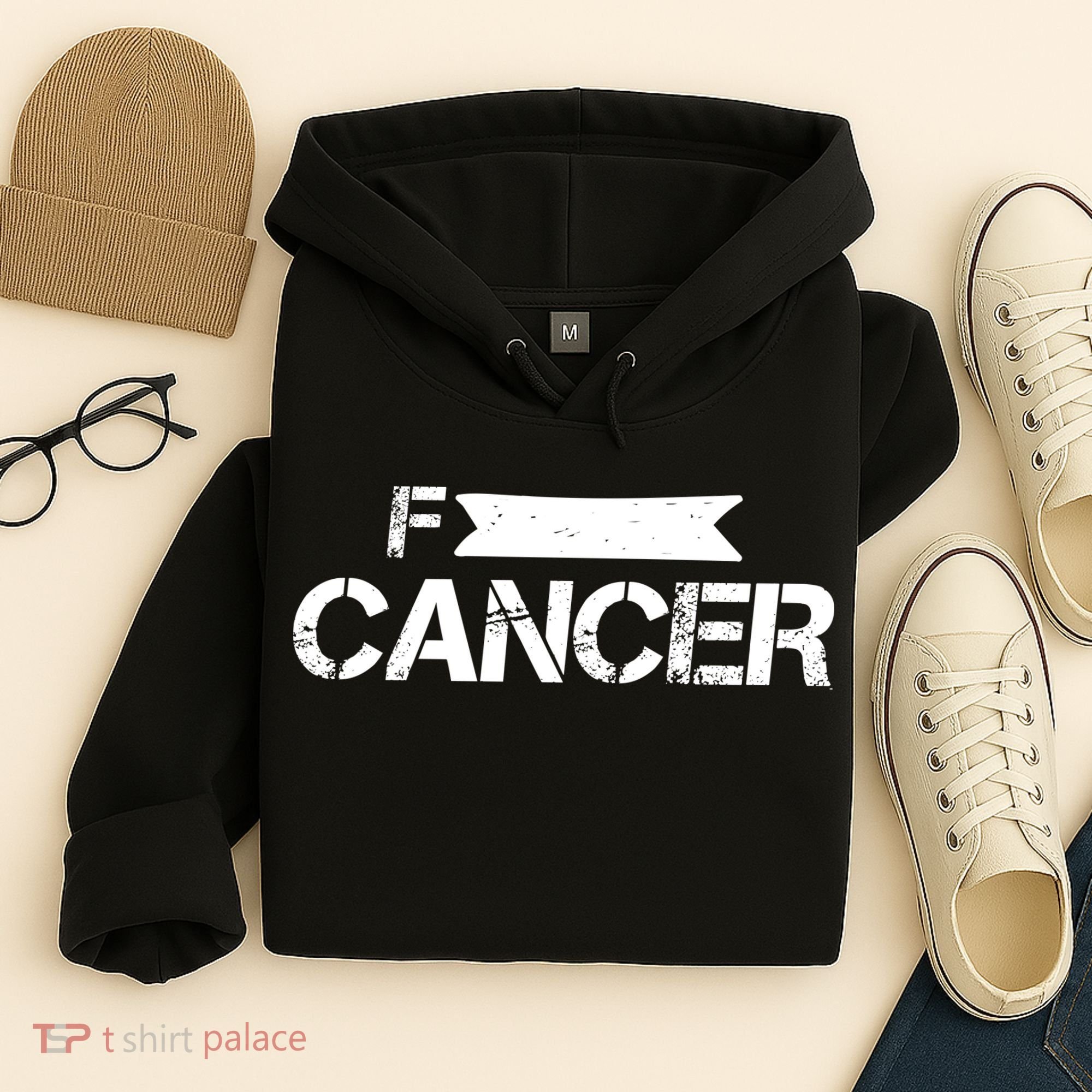 F Cancer Simple Logo Hoodie