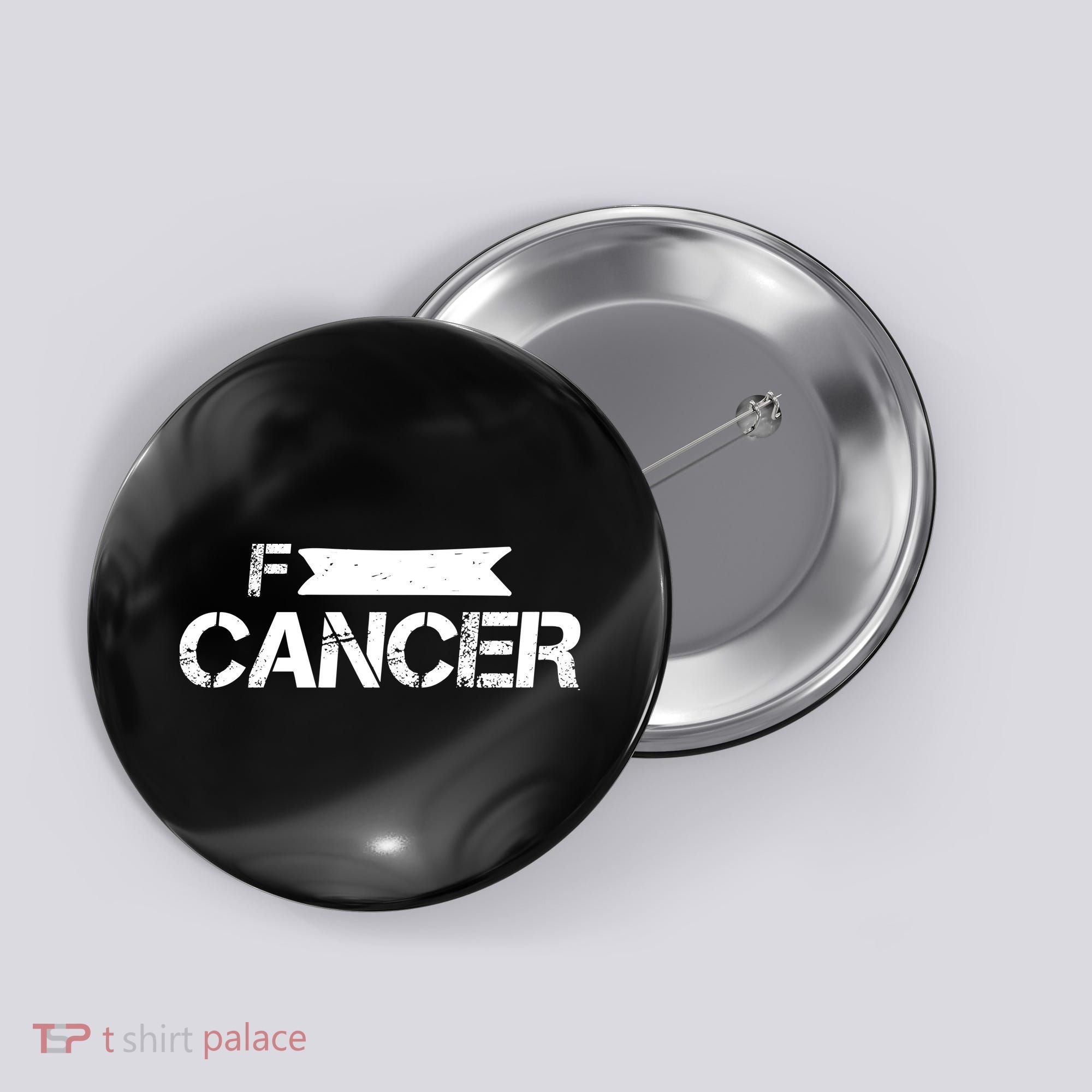F Cancer Simple Logo Button