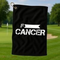F Cancer Simple Logo Golf Towel thumb 1