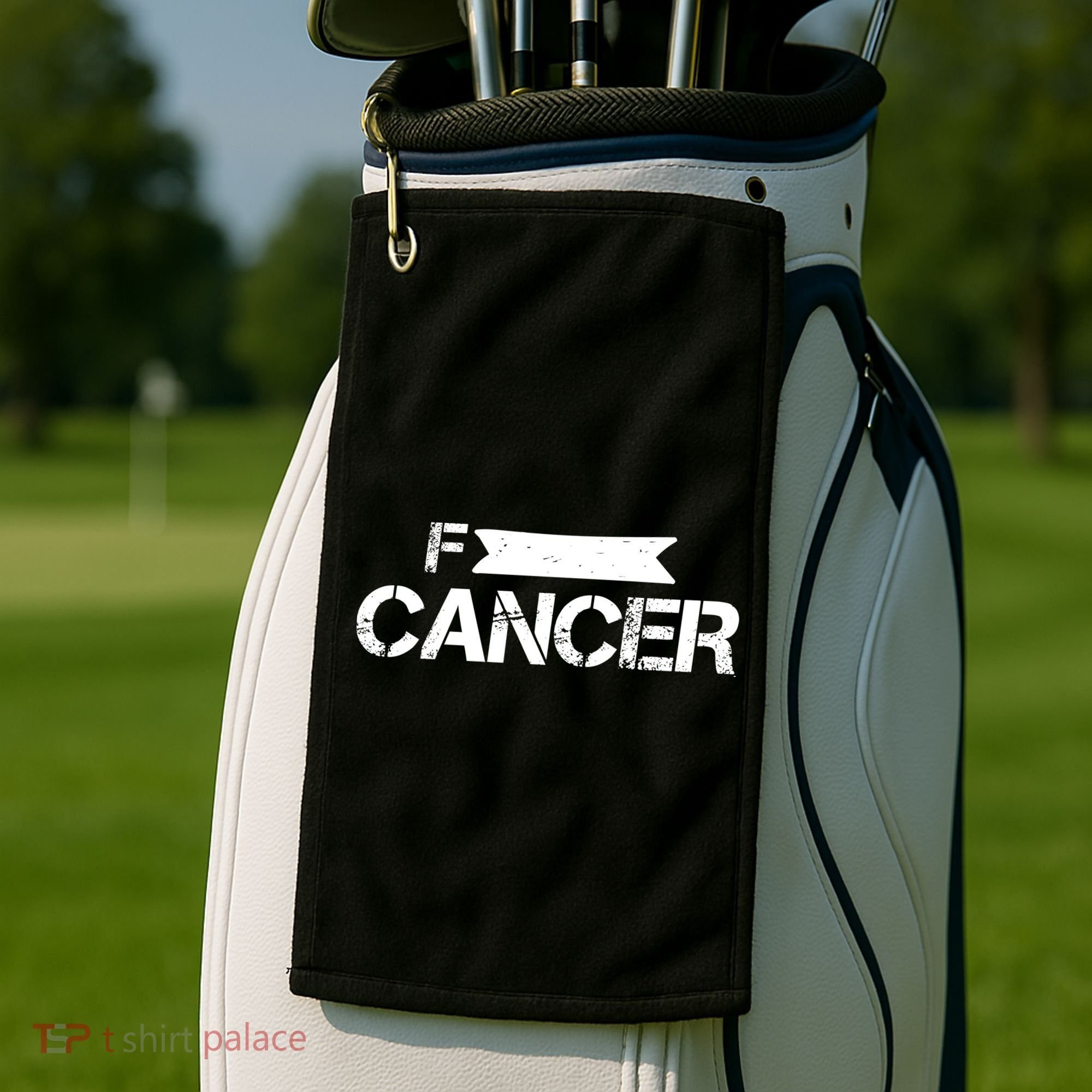 F Cancer Simple Logo Golf Towel