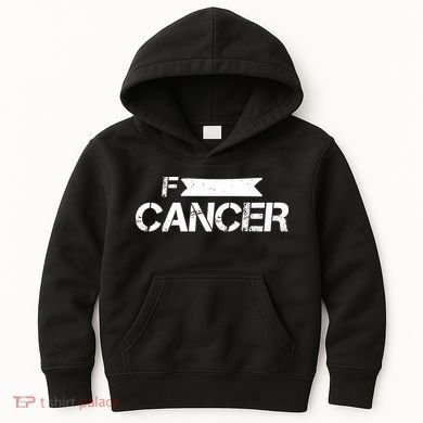 F Cancer Simple Logo Kids Hoodie